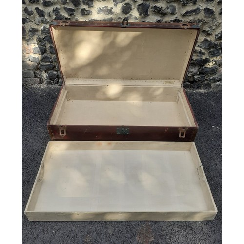 10 - Louis Vuitton- An early 20th Century Louis Vuitton travel trunk, serial no:142412, having chestnut b... 