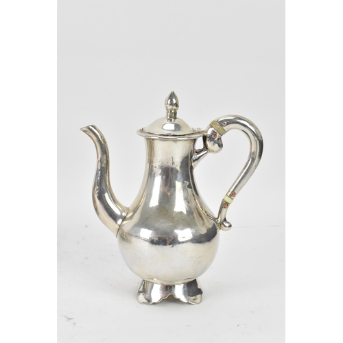 105 - A late 19th/early 20th century Asian silver tea set comprising of a teapot, six tea bowls and a matc... 