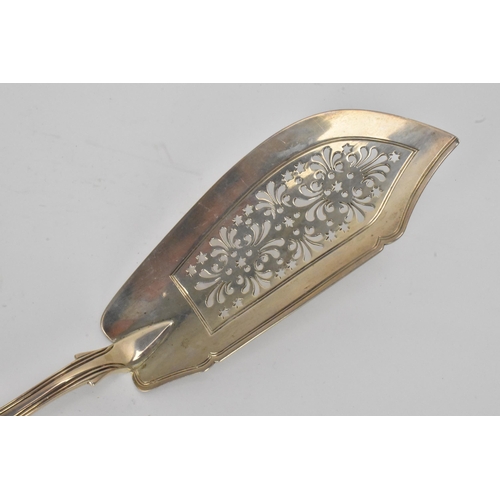 11 - A William IV silver fish slice, makers marks possibly for William Brown, hallmarked London 1834, in ... 