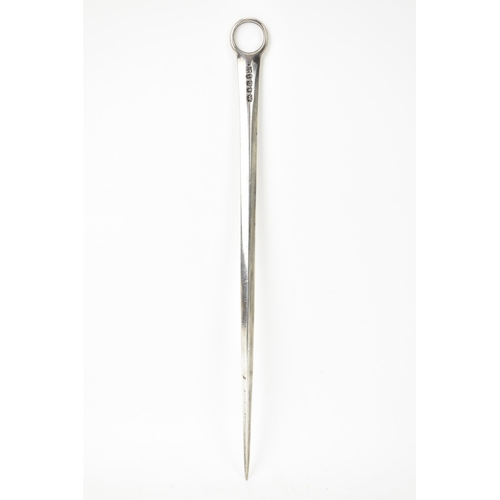 114 - A George III silver meat skewer by William Eley I & William Fearn, hallmarked London 1802, of typica... 