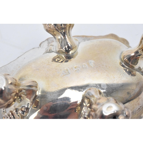 12 - A pair of George III silver salts and two later Victorian spoons, the salts hallmarked London 1799 a... 