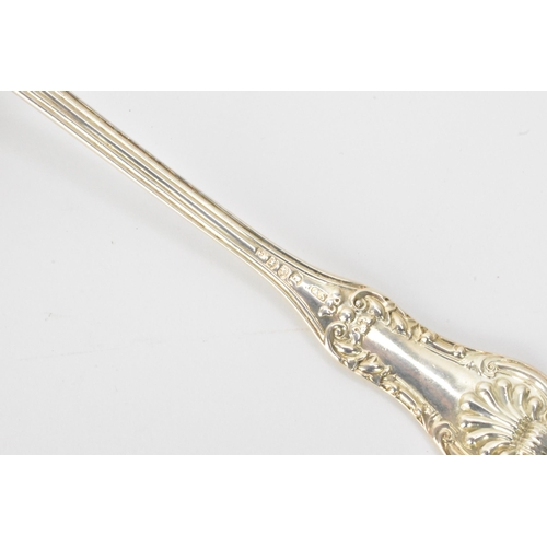 13 - A Victorian silver serving spoon hallmarked London 1892, together with a silver ladle hallmarked Gla... 