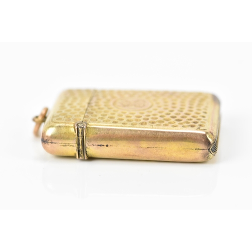 131 - An Edwardian 9ct gold vesta case by A & J Zimmerman Ltd (Arthur & John Zimmerman), hallmarked Birmin... 