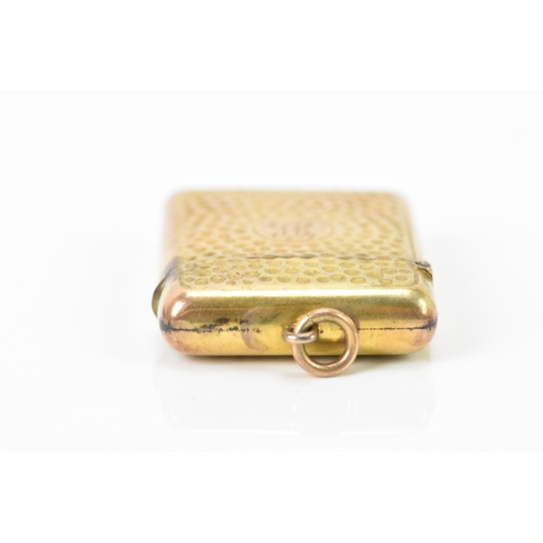 131 - An Edwardian 9ct gold vesta case by A & J Zimmerman Ltd (Arthur & John Zimmerman), hallmarked Birmin... 