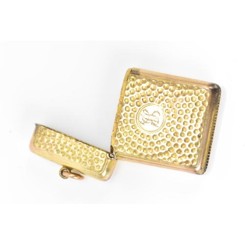 131 - An Edwardian 9ct gold vesta case by A & J Zimmerman Ltd (Arthur & John Zimmerman), hallmarked Birmin... 