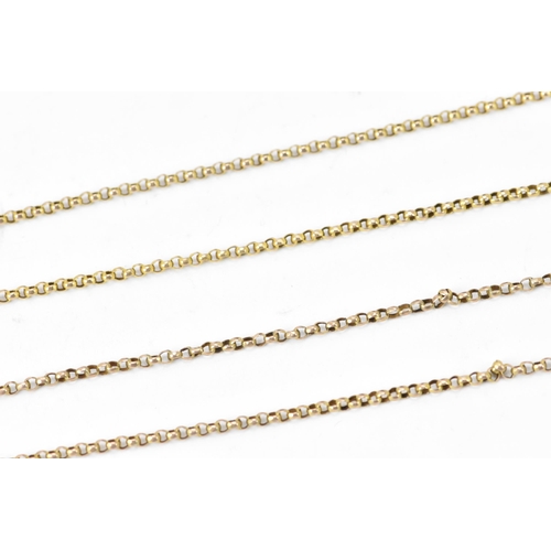 133 - A yellow metal rope length chain link necklace, with a 9ct gold dog clip clasp, total length approxi... 