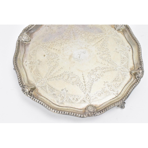 20 - A Victorian silver card tray, by Hawkesworth, Eyre & Co (Charles Hawksworth & John Eyre), hallmarked... 