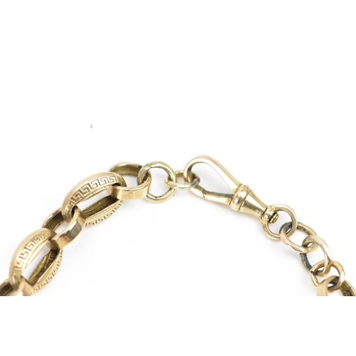 245 - A 9ct gold late 19th/early 20th century chain link  belcher necklace, the oval links engraved with a... 