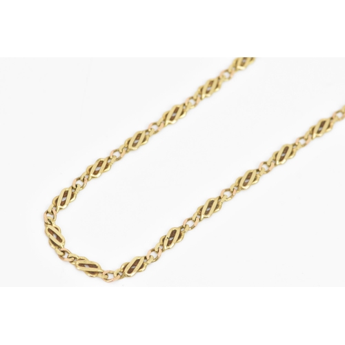 247 - A 9ct gold Celtic chain link necklace, with a lobster claw clasp A/F, stamped 375, 46cm, 7.8 grams