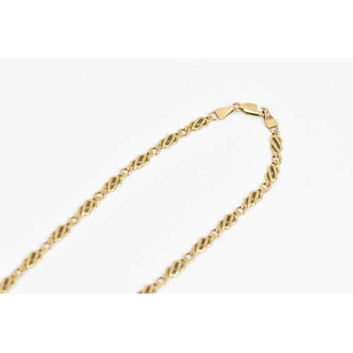 247 - A 9ct gold Celtic chain link necklace, with a lobster claw clasp A/F, stamped 375, 46cm, 7.8 grams