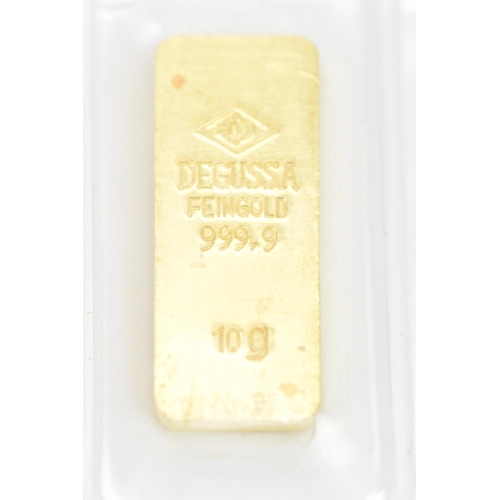 250 - A Degussa Feingold 10 gram bar of 999.9 fine 24ct gold