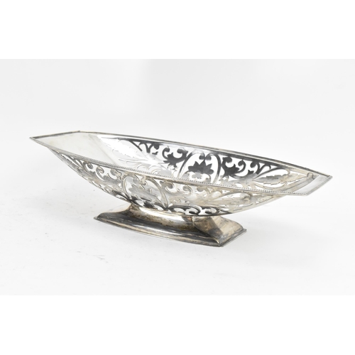 253 - A George V silver rectangular bowl, by John Price Hunt, hallmarked Birmingham 1934, having an egg an... 