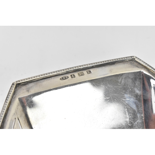 253 - A George V silver rectangular bowl, by John Price Hunt, hallmarked Birmingham 1934, having an egg an... 