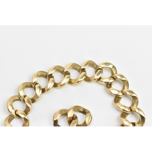 271 - A 9ct gold curb link bracelet, having an open box clasp, stamped 375, with two spare links, 22cm exc... 