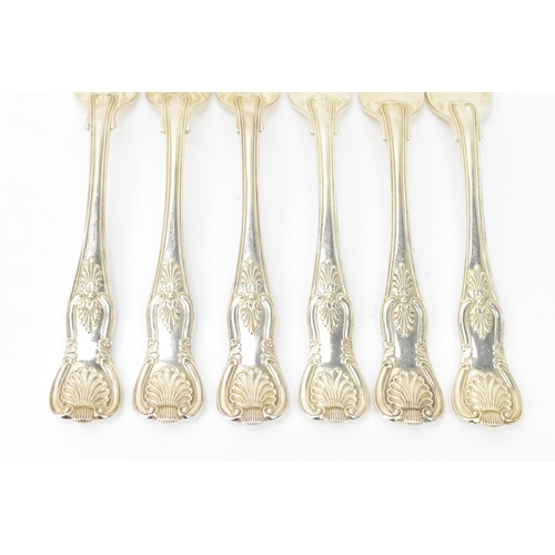 273 - A William IV set of six silver table forks, by William Collins, hallmarked London 1832, in the kings... 