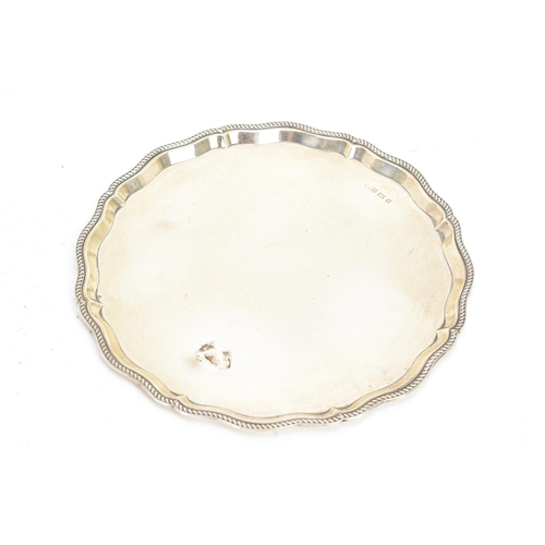 274 - An Elizabeth II silver tray, makers marks rubbed, hallmarked Birmingham 1965, having a shaped gadroo... 