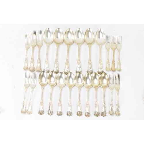 276 - A Victorian set of silver cutlery, by Atkin Brothers, hallmarked Sheffield 1896, each piece in the K... 