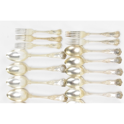 276 - A Victorian set of silver cutlery, by Atkin Brothers, hallmarked Sheffield 1896, each piece in the K... 