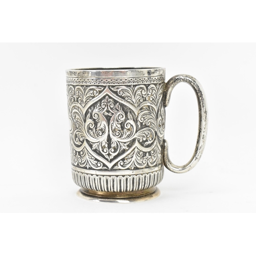 278 - A late Victorian silver christening mug, possibly by William Evans, hallmarked London 1890, having o... 