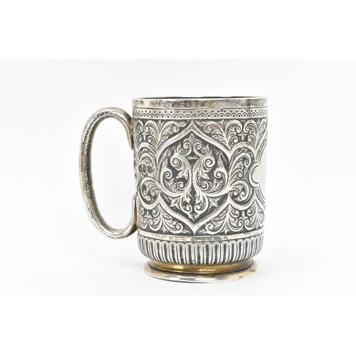 278 - A late Victorian silver christening mug, possibly by William Evans, hallmarked London 1890, having o... 