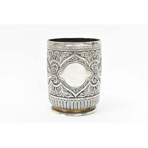 278 - A late Victorian silver christening mug, possibly by William Evans, hallmarked London 1890, having o... 