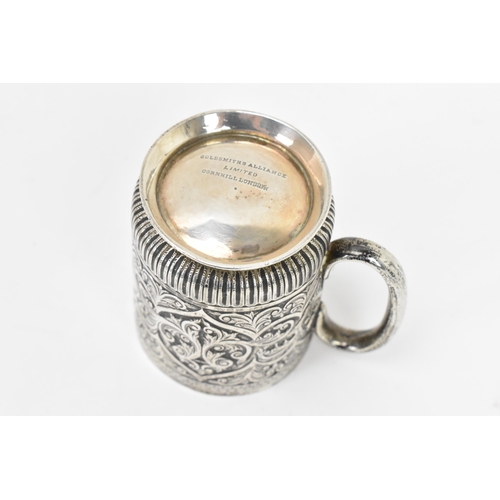 278 - A late Victorian silver christening mug, possibly by William Evans, hallmarked London 1890, having o... 