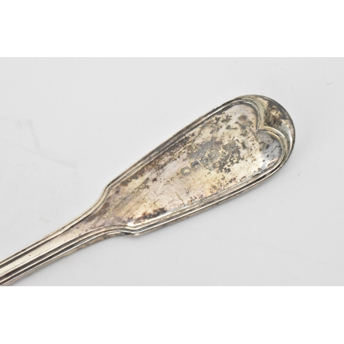 28 - A Victorian silver serving spoon, by William Eaton, hallmarked London 1841, in the fiddle pattern, e... 