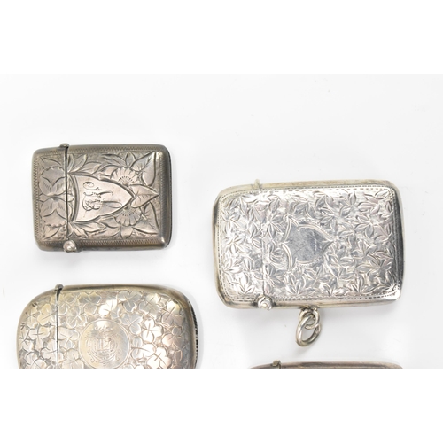 285 - Five Victorian and later silver vesta cases, with various dates and makers, including one engraved w... 