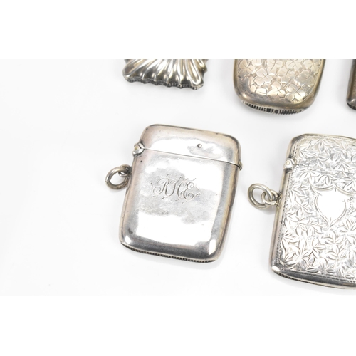 285 - Five Victorian and later silver vesta cases, with various dates and makers, including one engraved w... 