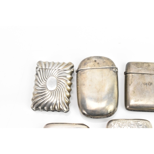 285 - Five Victorian and later silver vesta cases, with various dates and makers, including one engraved w... 