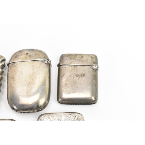 285 - Five Victorian and later silver vesta cases, with various dates and makers, including one engraved w... 