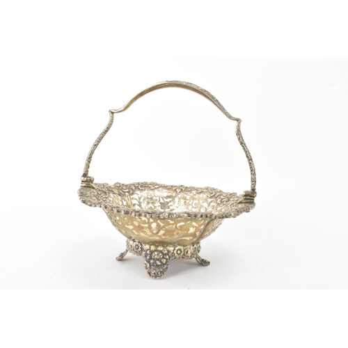 41 - A George IV silver basket possibly by Charles Price, hallmarked London 1829, having repousse and pie... 