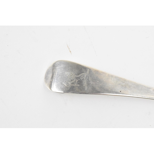 5 - A George III silver gravy strainer spoon, by George Smith (III) & William Fearn, London 1790, engrav... 