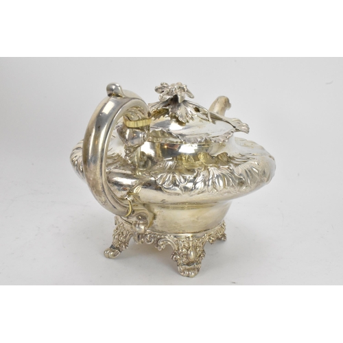 63 - A Victorian silver three piece tea set by 	Charles Lias, hallmarked London 1839, comprising a teapot... 