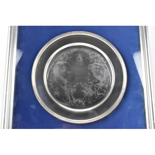 68 - An Elizabeth II silver limited edition royal commemorative silver salver, engraved with Prince Phili... 