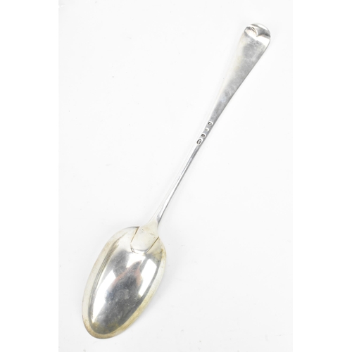 71 - An Edwardian silver serving spoon, possibly by Wilson & Sharp, hallmarked Edinburgh 1909, engraved w... 