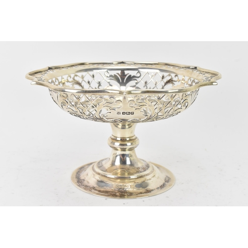 74 - An Edwardian silver raised dish, by Copper Bros & Sons Ltd, hallmarked Sheffield 1907, having a shap... 