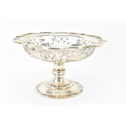 74 - An Edwardian silver raised dish, by Copper Bros & Sons Ltd, hallmarked Sheffield 1907, having a shap... 