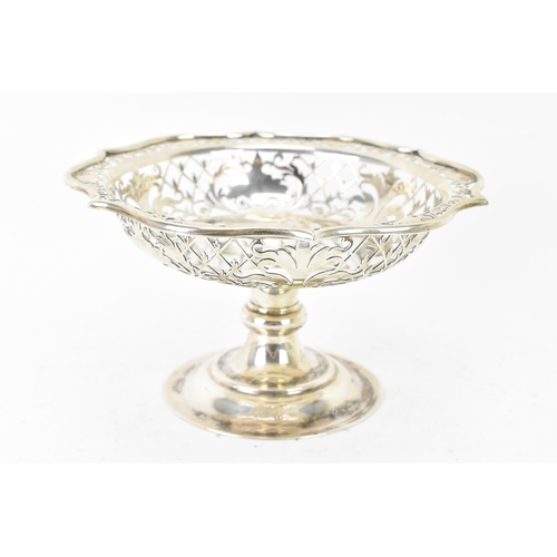 74 - An Edwardian silver raised dish, by Copper Bros & Sons Ltd, hallmarked Sheffield 1907, having a shap... 