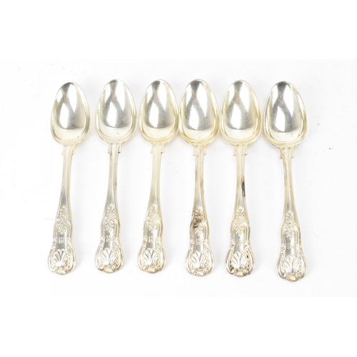 76 - A Victorian set of six silver teaspoons by Elizabeth Eaton, hallmarked London 1852, in the Kings pat... 