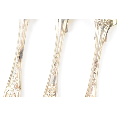 76 - A Victorian set of six silver teaspoons by Elizabeth Eaton, hallmarked London 1852, in the Kings pat... 