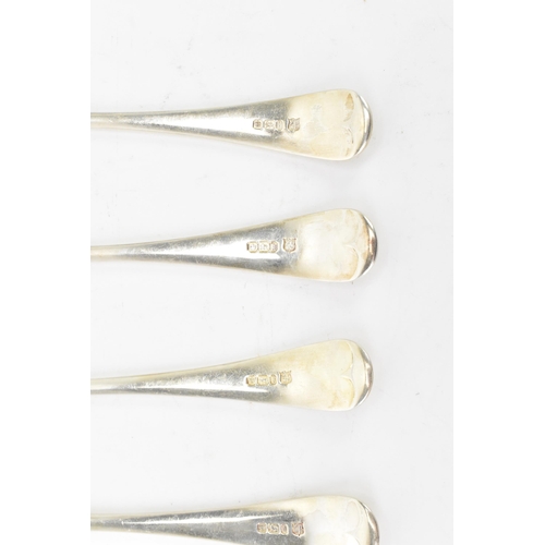 77 - An Edwardian set of six silver dessert spoons by James Deakin & Sons, hallmarked Sheffield 1901, the... 