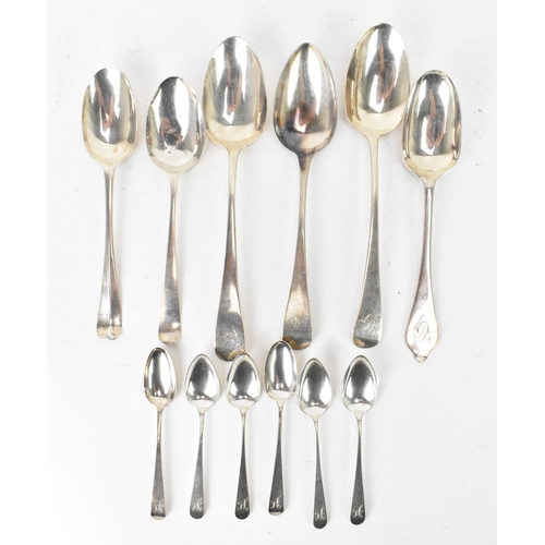 78 - A selection of Georgian and later silver spoons with various dates and makers marks to include two G... 