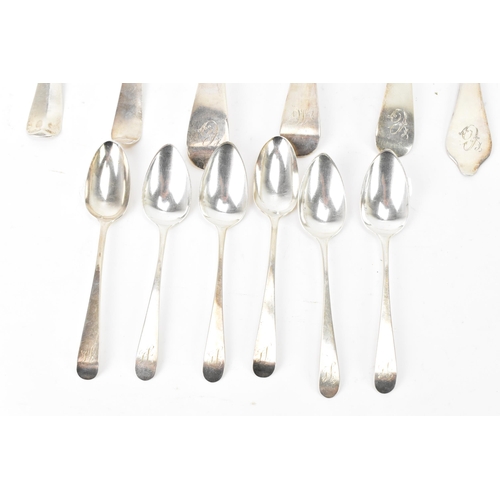 78 - A selection of Georgian and later silver spoons with various dates and makers marks to include two G... 