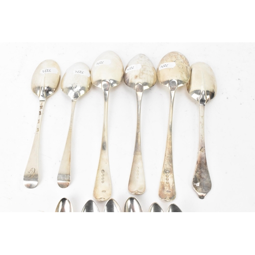 78 - A selection of Georgian and later silver spoons with various dates and makers marks to include two G... 