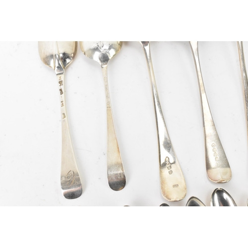 78 - A selection of Georgian and later silver spoons with various dates and makers marks to include two G... 