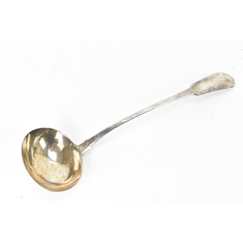 81 - A George IV silver serving ladle by Thomas & George Hayter, hallmarked London 1827, in the fiddle an... 