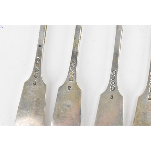 83 - A Victorian set of six silver table forks by Henry Wilkinson & Co, hallmarked London 1862, each in t... 