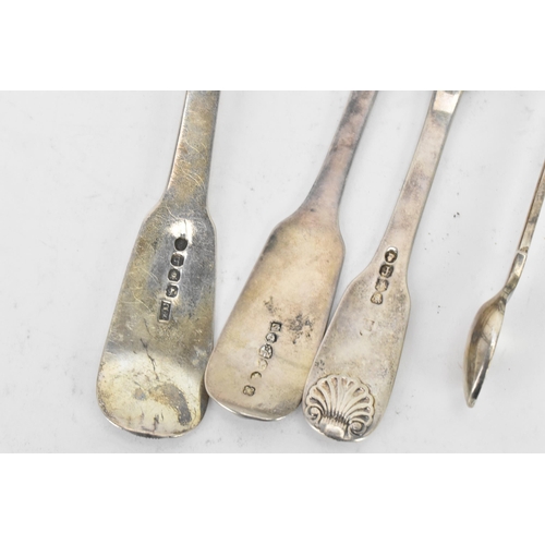 88 - A selection of 19th century silver cutlery to include a George III fish slice by Thomas Dicks hallma... 