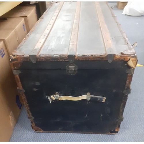 148 - An early 20th Century black painted trunk. Location:A2M